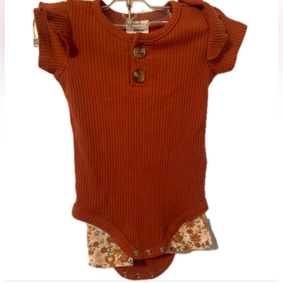 Three like | Matching Sets | Ribbed Rust Baby Onesie Set | Poshmark